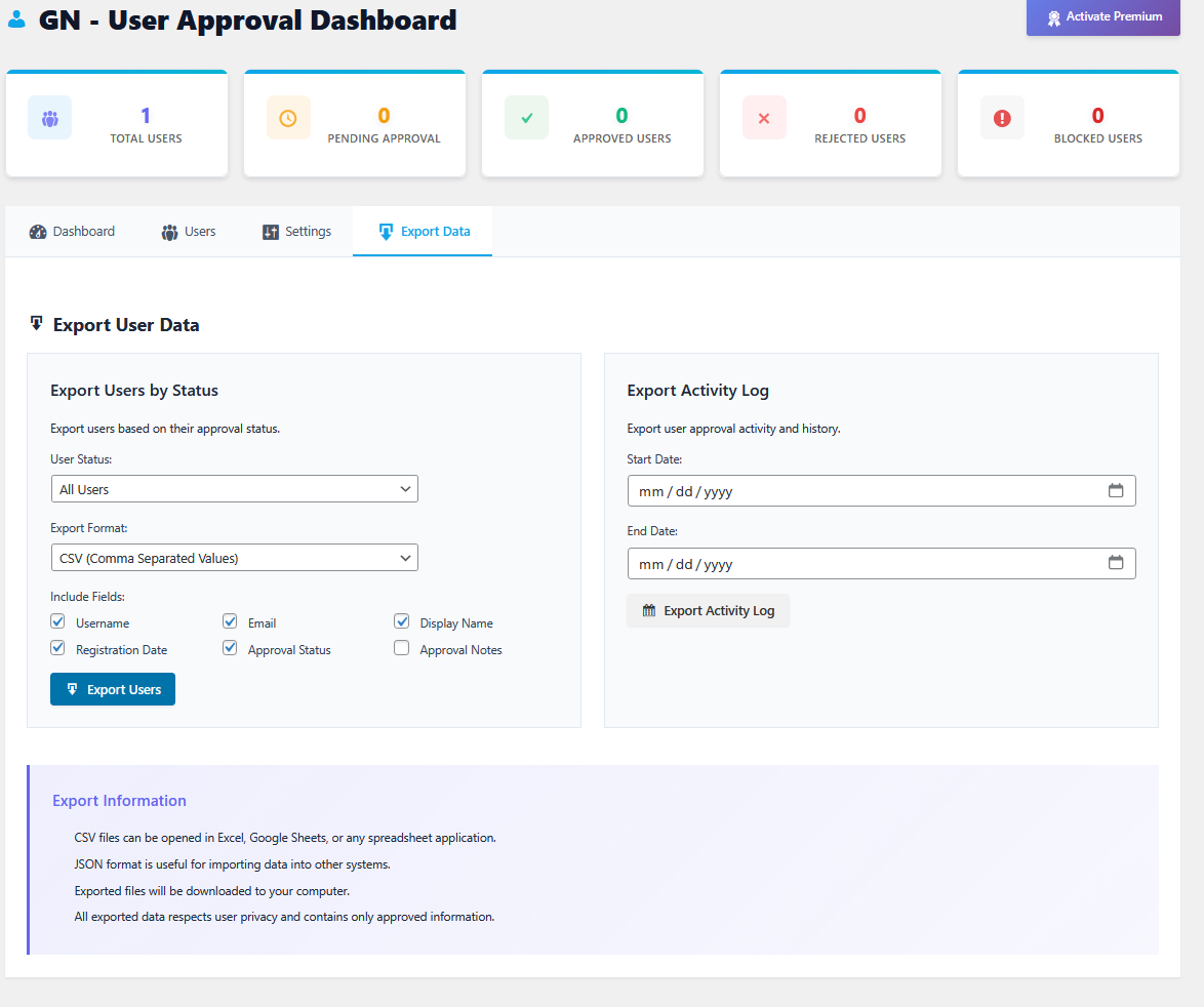 GN User Approval screenshot 4