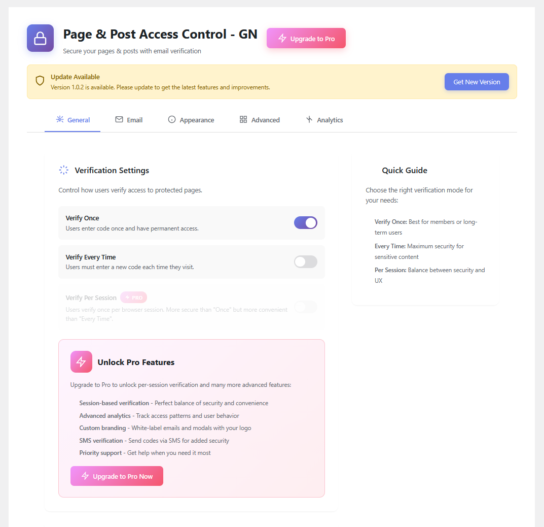 GN Page & Post Access Control screenshot 1