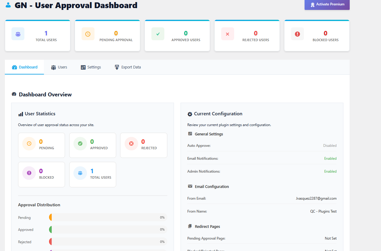 GN User Approval screenshot 1