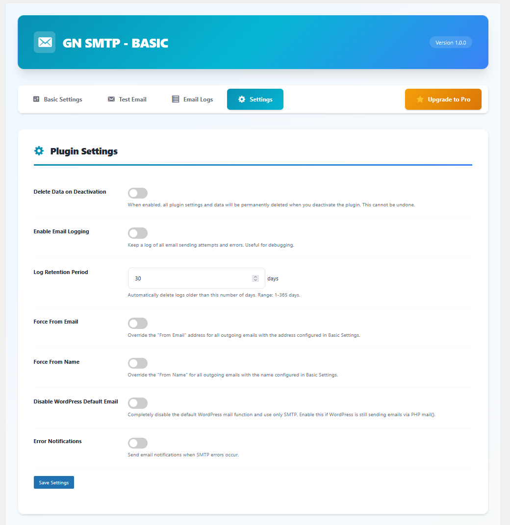 GN SMTP screenshot 2
