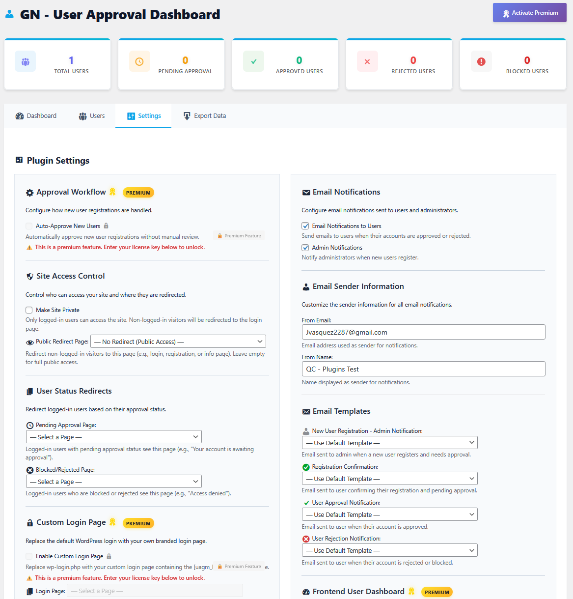 GN User Approval screenshot 3